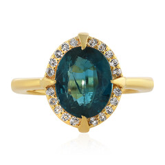 Bague en argent et Kyanite bleu pétrole