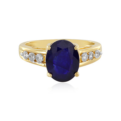 Bague en argent et Saphir bleu de Madagascar