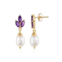 Boucles d'oreilles en argent et Perle de culture d'eau douce