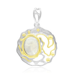 Pendentif en argent et Pierre de Lune arc-en-ciel