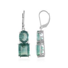 Boucles d'oreilles en argent et Fluorite verte