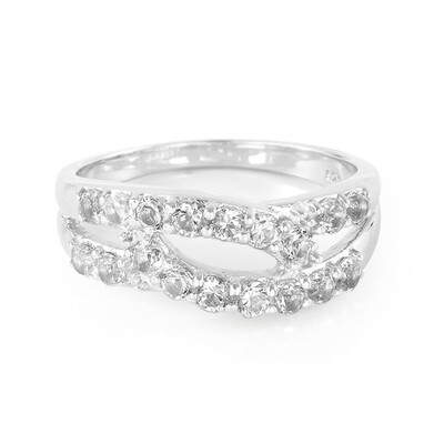 Bague en argent et Topaze blanche
