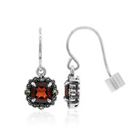 Boucles d'oreilles en argent et Grenat du Mozambique