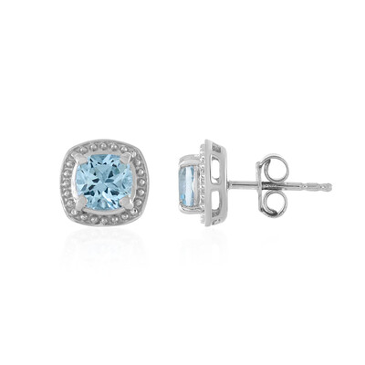 Boucles d'oreilles en argent et Topaze bleu ciel