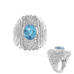 Bague en argent et Topaze de Marambaia (de Melo)