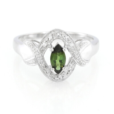 Bague en argent et Tourmaline cuprifère