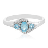 Bague en argent et Topaze bleu Suisse