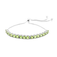 Bracelet en argent et Péridot de Birmanie