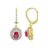 Boucles d'oreilles en argent et Rubis de Madagascar