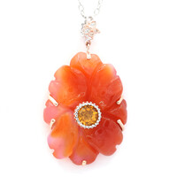 Collier en argent et Agate rouge (Gems en Vogue)