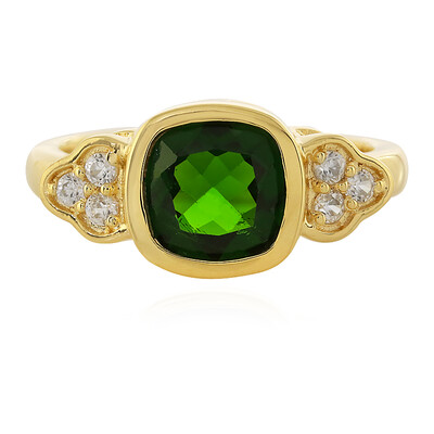 Bague en argent et Diopside de Russie