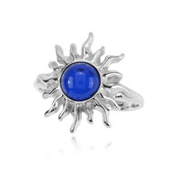 Bague en argent et Ambre bleue de Colombie