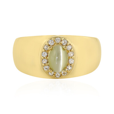 Bague en argent et Chrysobéryl œil-de-chat