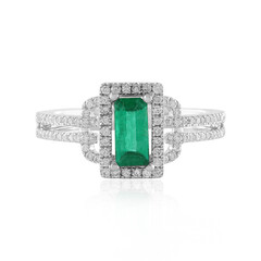 Bague en or et Emeraude de Zambie AAA (de Melo)