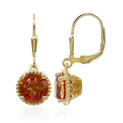 Boucles d'oreilles en argent et Quartz mystique rouge du soir