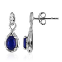 Boucles d'oreilles en argent et Spinelle bleu roi