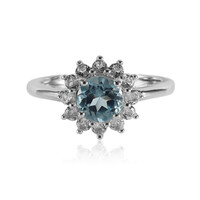 Bague en argent et Topaze bleu ciel
