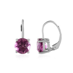 Boucles d'oreilles en argent et Fluorite rose