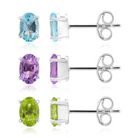 Boucles d'oreilles en argent et Améthyste