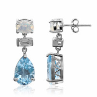 Boucles d'oreilles en argent et Topaze bleu ciel