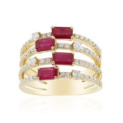 Bague en or et Rubis AAA du Mozambique (CIRARI)