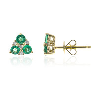 Boucles d'oreilles en or et Emeraude de Zambie AAA (CIRARI)