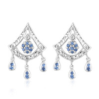 Boucles d'oreilles en or et Saphir bleu