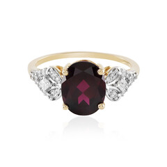 Bague en or et Grenat magenta