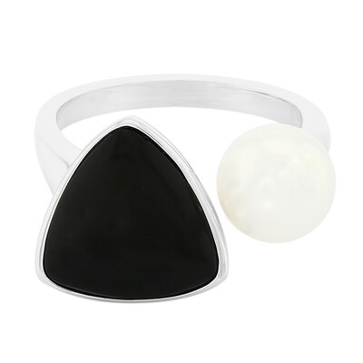 Bague en argent et Agate noire