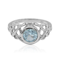 Bague en argent et Topaze bleu ciel