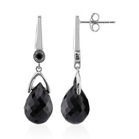 Boucles d'oreilles en argent et Spinelle noir