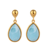 Boucles d'oreilles en argent et Larimar