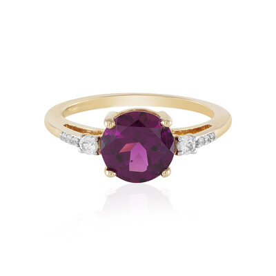 Bague en or et Grenat magenta