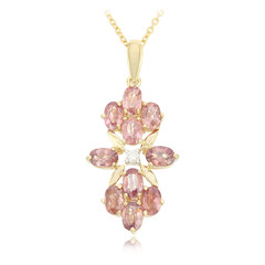 Collier en or et Saphir Padparadscha non chauffé (AMAYANI)
