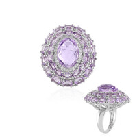 Bague en argent et Améthyste Rose de France