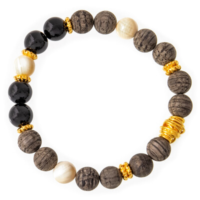 Bracelet en argent et Ivoire de mammouth (dagen)