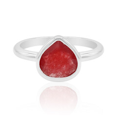 Bague en argent et Jade rouge