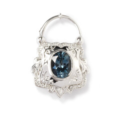 Pendentif en or et Topaze bleu de Londres (Dallas Prince Designs)
