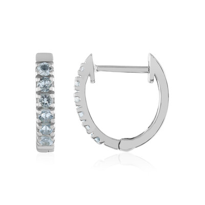 Boucles d'oreilles en argent et Aigue-marine du Brésil
