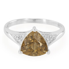 Bague en argent et Quartz champagne