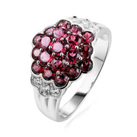 Bague en argent et Grenat Rhodolite