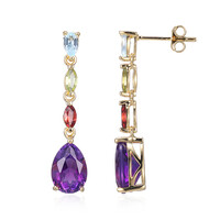 Boucles d'oreilles en argent et Améthyste de Zambie