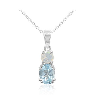 Collier en argent et Topaze bleu ciel