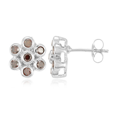 Boucles d'oreilles en argent et Diamant fantaisie