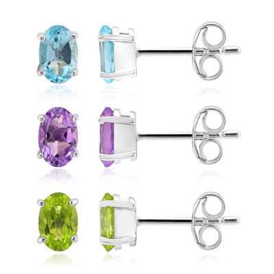 Boucles d'oreilles en argent et Améthyste