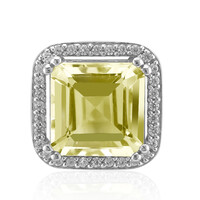 Pendentif en argent et Citrine jaune citron