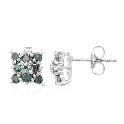 Boucles d'oreilles en argent et Diamant fantaisie