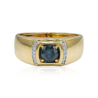Bague en or et Diamant VS1 bleu