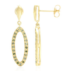 Boucles d'oreilles en argent et Diamant fantaisie