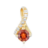 Pendentif en or et Saphir orange